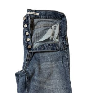 High rise ripped jeans